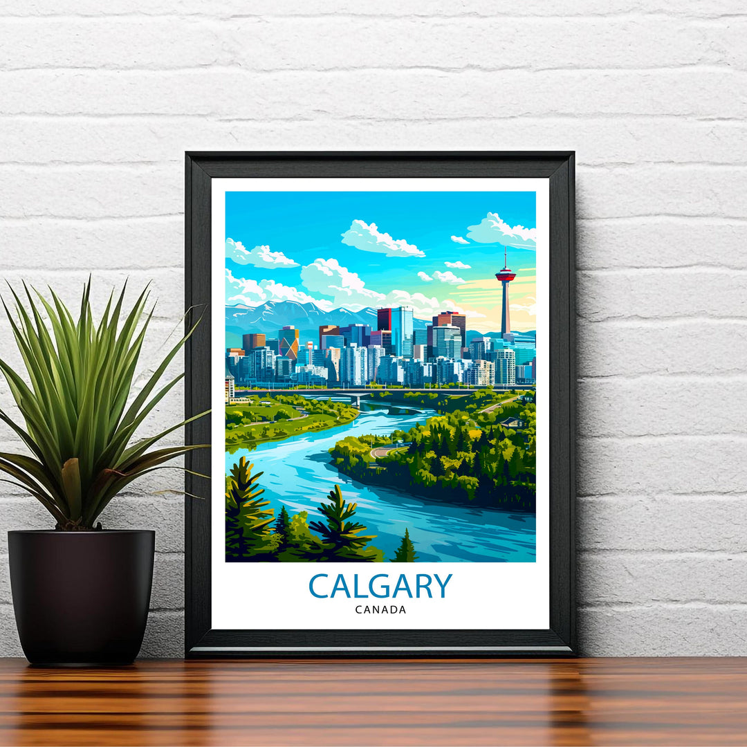 Calgary Canada Travel Print Wall Decor Wall Art Calgary Wall Hanging Home Décor Calgary Gift Art Lovers Canadian Art Lover Gift Print Art