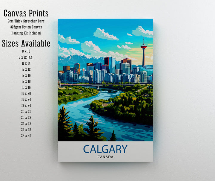 Calgary Canada Travel Print Wall Decor Wall Art Calgary Wall Hanging Home Décor Calgary Gift Art Lovers Canadian Art Lover Gift Print Art