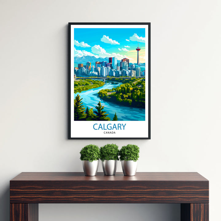 Calgary Canada Travel Print Wall Decor Wall Art Calgary Wall Hanging Home Décor Calgary Gift Art Lovers Canadian Art Lover Gift Print Art