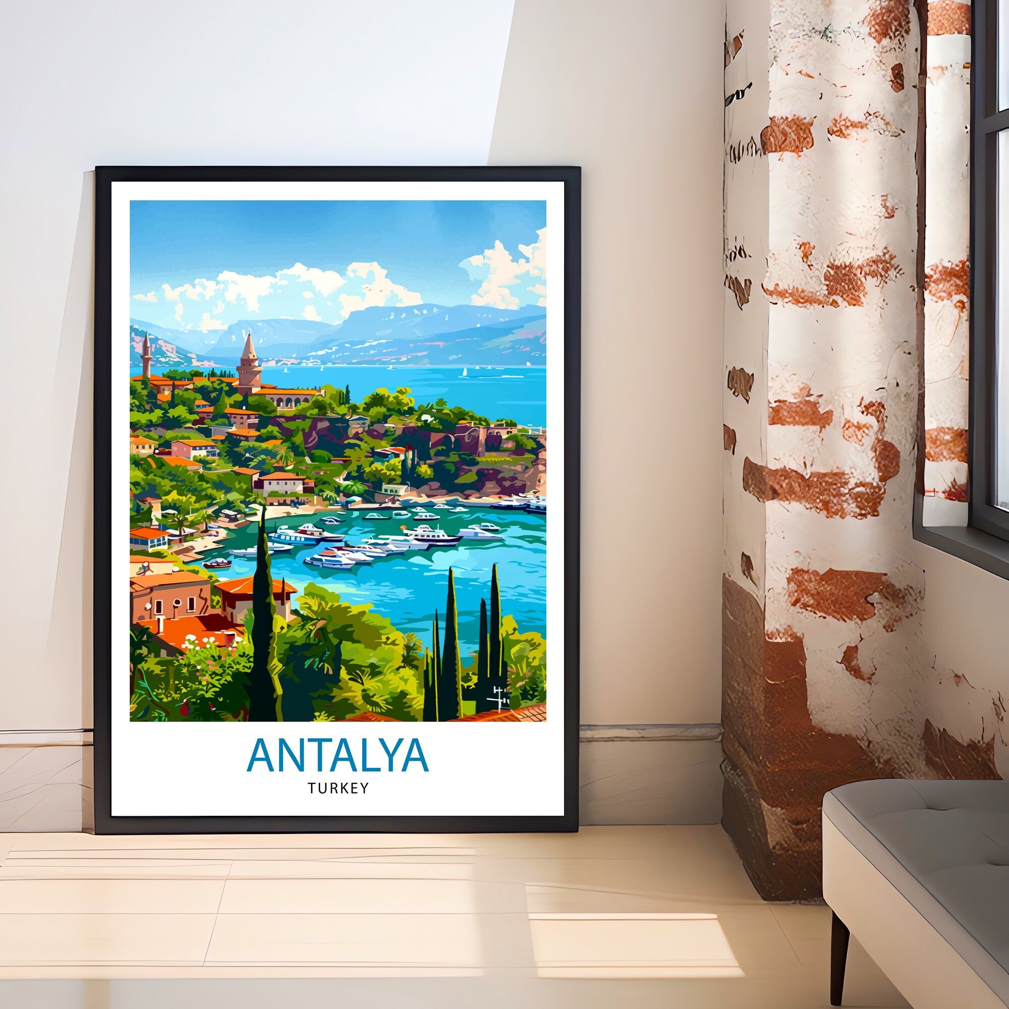 Antalya Turkey Travel Print Wall Decor Wall Art Antalya Wall Hanging Home Décor Antalya Gift Art Lovers Turkish Art Lover Gift Print Art