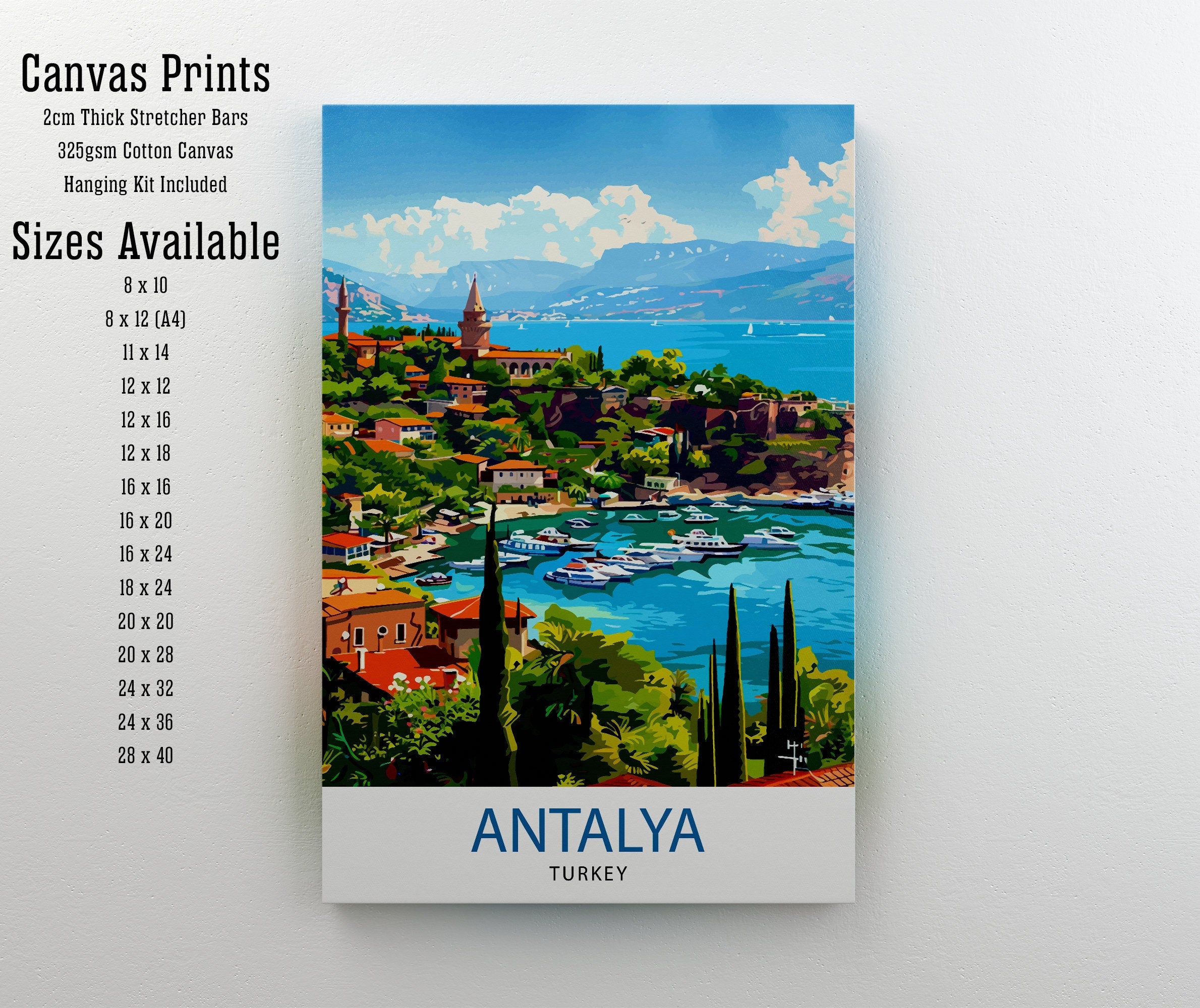 Antalya Turkey Travel Print Wall Decor Wall Art Antalya Wall Hanging Home Décor Antalya Gift Art Lovers Turkish Art Lover Gift Print Art