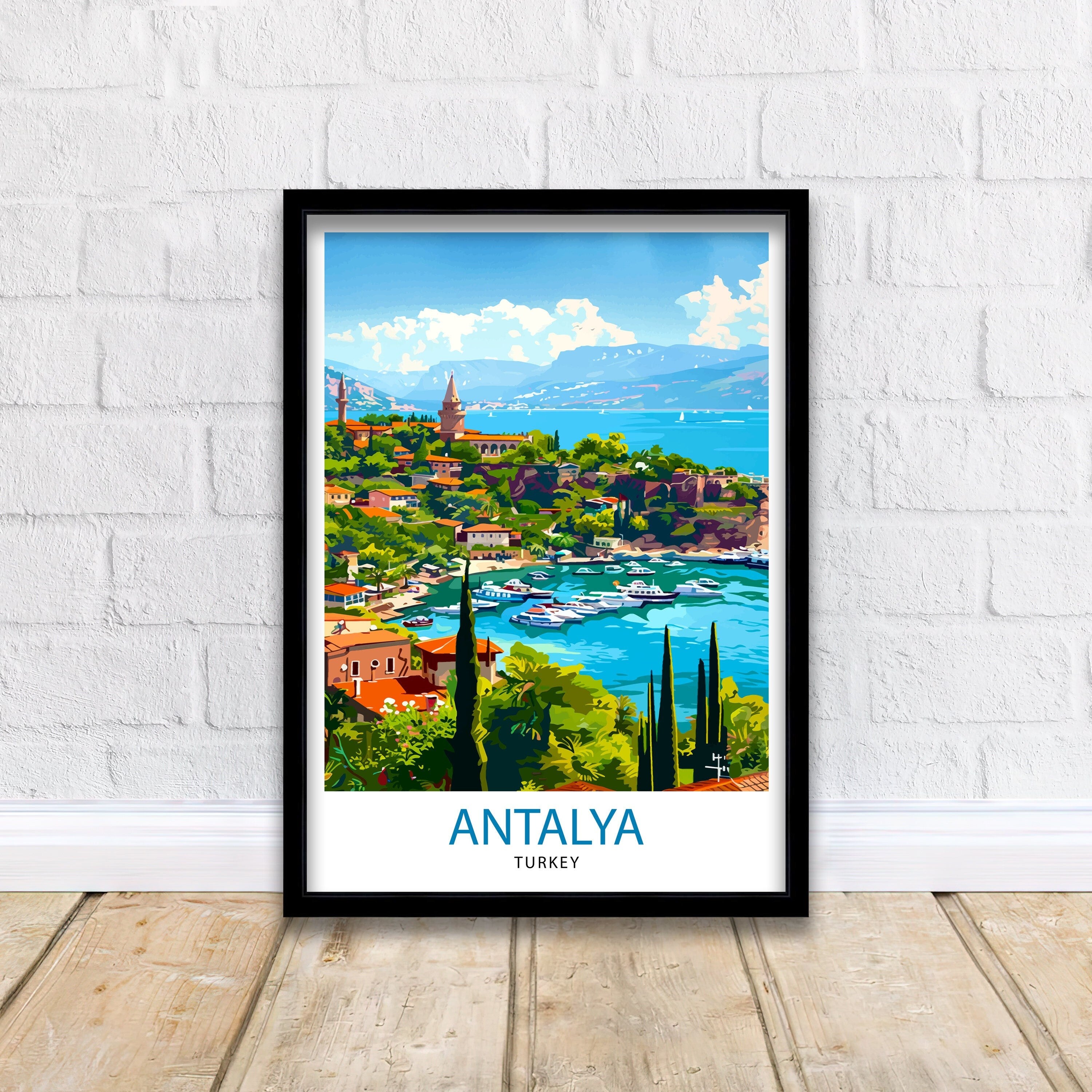 Antalya Turkey Travel Print Wall Decor Wall Art Antalya Wall Hanging Home Décor Antalya Gift Art Lovers Turkish Art Lover Gift Print Art
