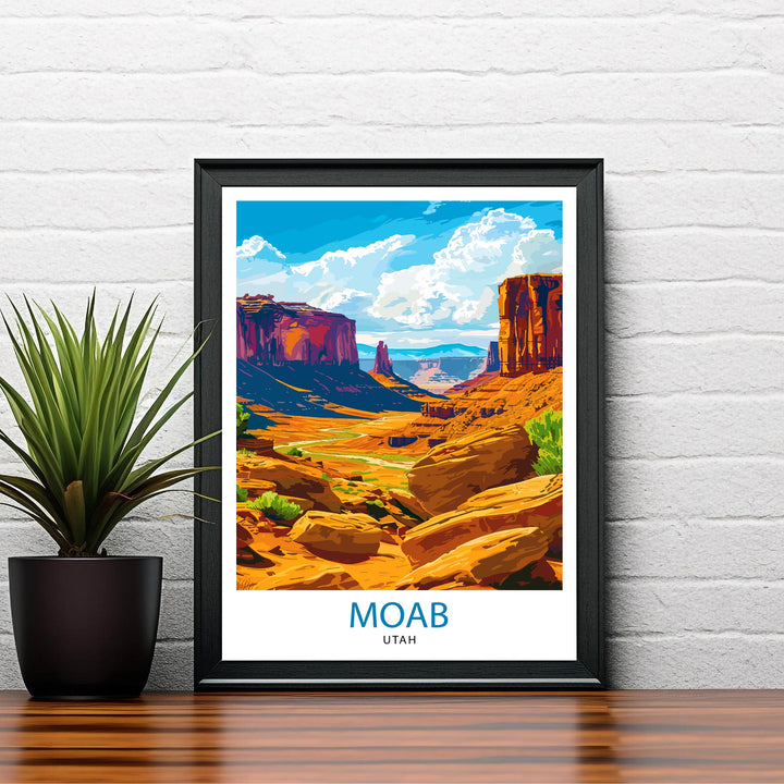 Moab Utah Travel Print Wall Decor Wall Art Moab Wall Hanging Home Décor Moab Gift Art Lovers Utah Art Lover Gift Print Art