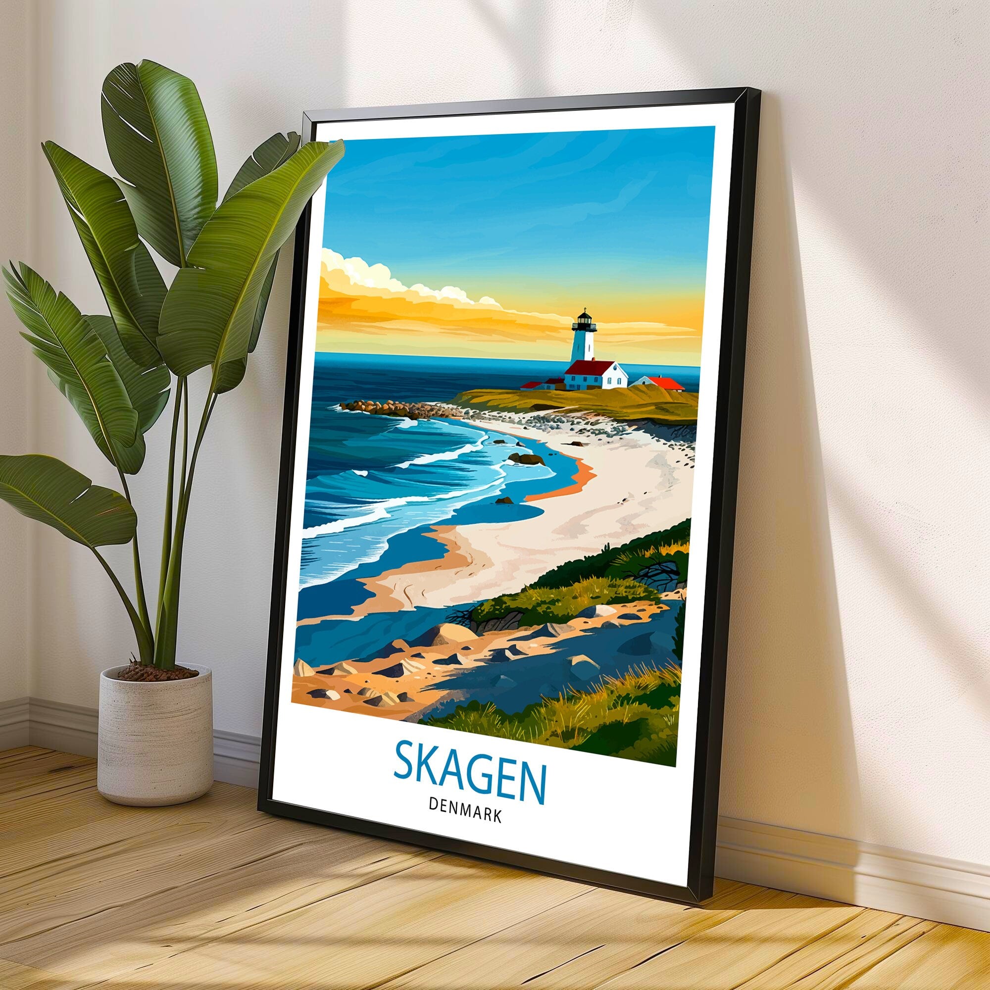 Skagen Denmark Travel Print Wall Decor Wall Art Skagen Wall Hanging Home Décor Skagen Gift Art Lovers Danish Art Lover Gift Print Art