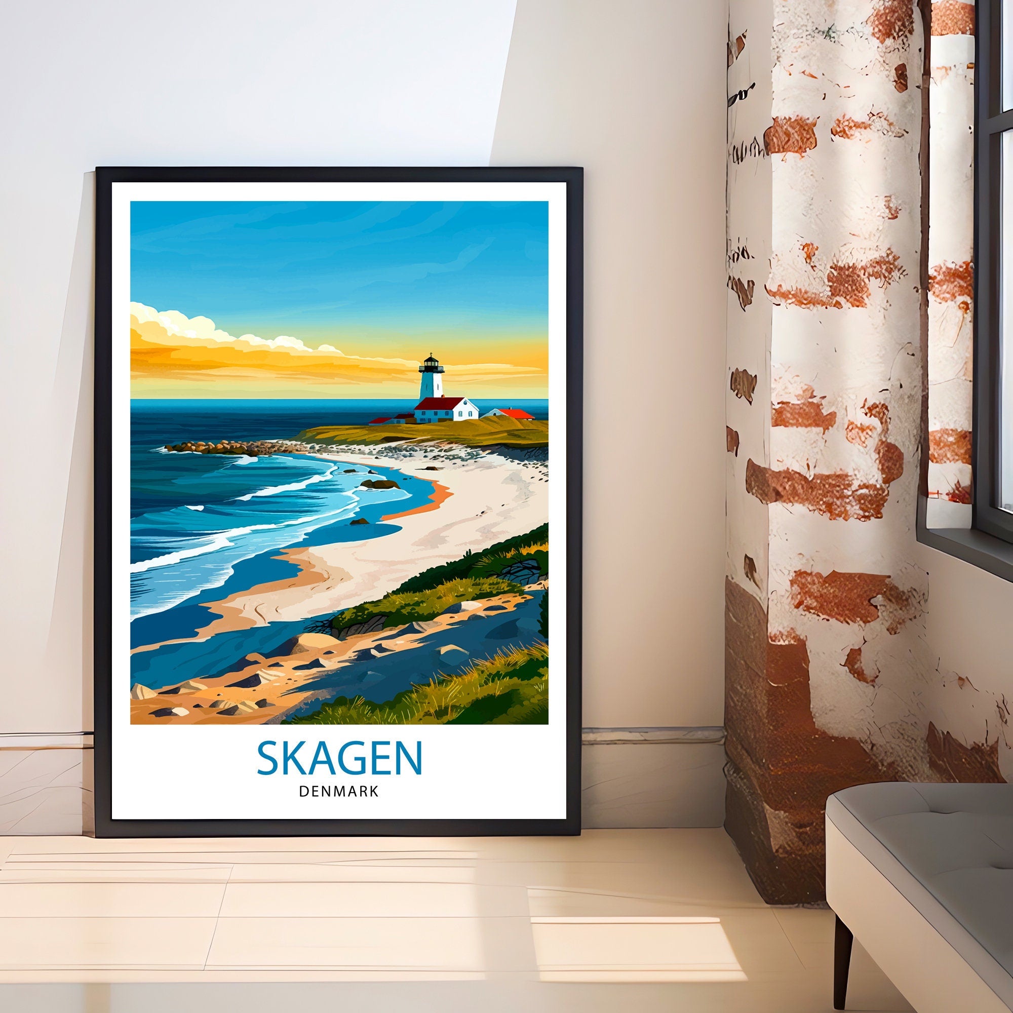 Skagen Denmark Travel Print Wall Decor Wall Art Skagen Wall Hanging Home Décor Skagen Gift Art Lovers Danish Art Lover Gift Print Art