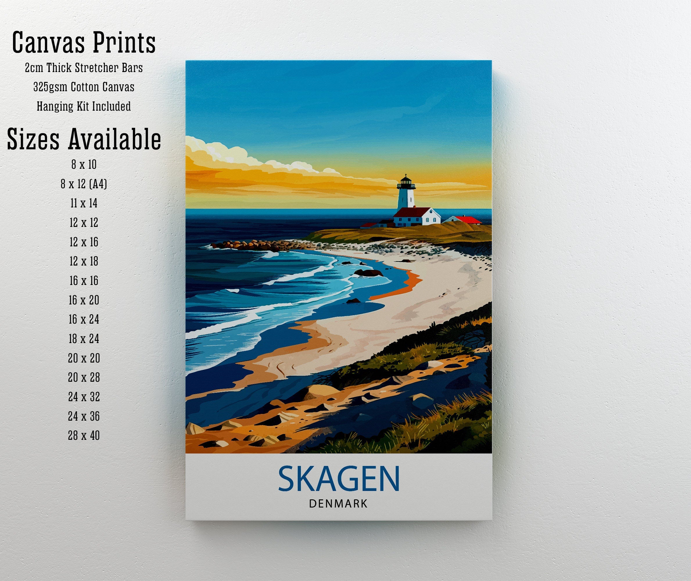 Skagen Denmark Travel Print Wall Decor Wall Art Skagen Wall Hanging Home Décor Skagen Gift Art Lovers Danish Art Lover Gift Print Art