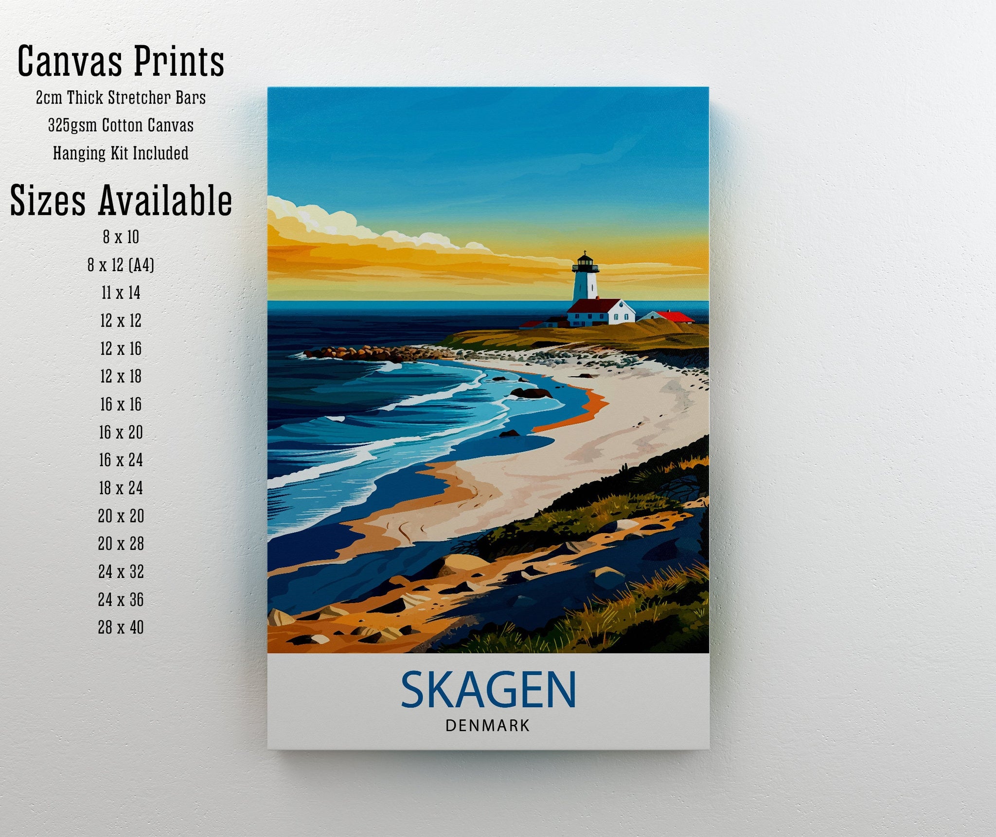 Skagen Denmark Travel Print Wall Decor Wall Art Skagen Wall Hanging Home Décor Skagen Gift Art Lovers Danish Art Lover Gift Print Art