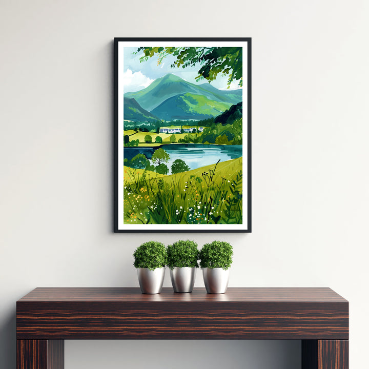 Derwentwater Lake District Travel Print Wall Decor Wall Art Derwentwater Wall Hanging Home Décor Derwentwater Gift Art Lovers UK Art