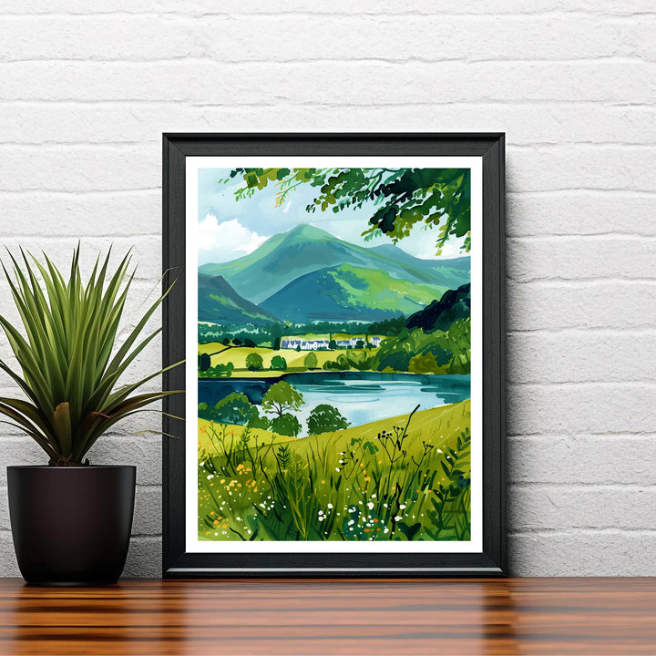 Derwentwater Lake District Travel Print Wall Decor Wall Art Derwentwater Wall Hanging Home Décor Derwentwater Gift Art Lovers UK Art