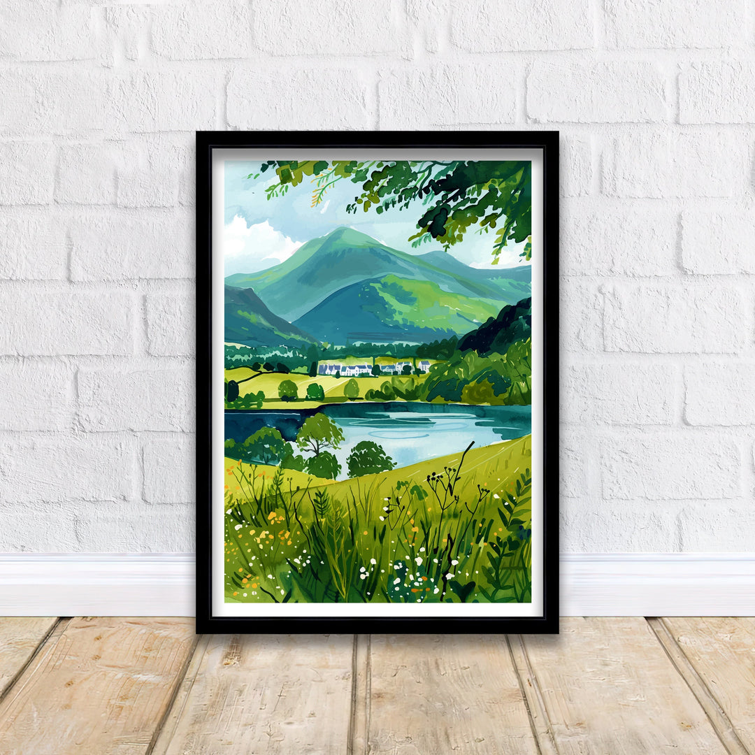 Derwentwater Lake District Travel Poster