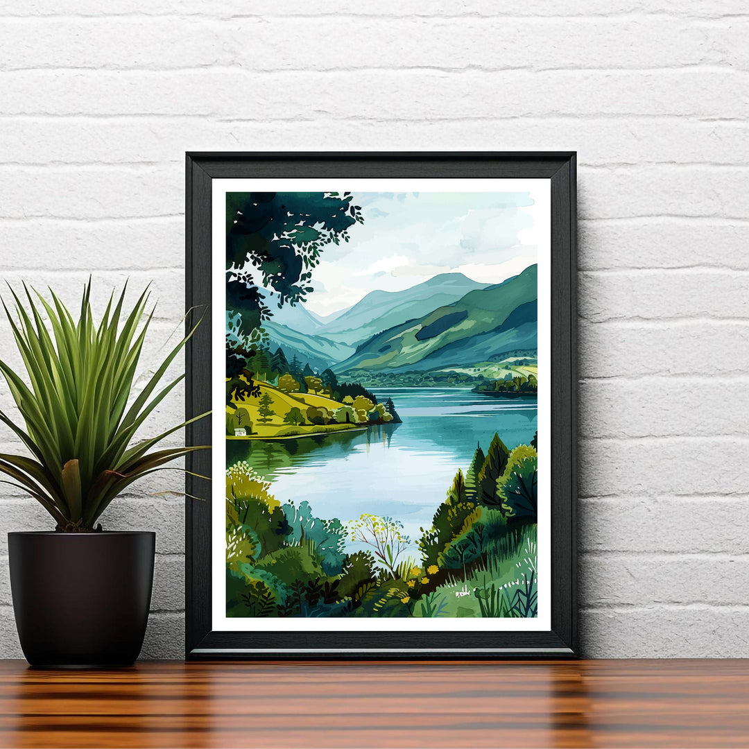 Derwentwater Lake District Travel Poster