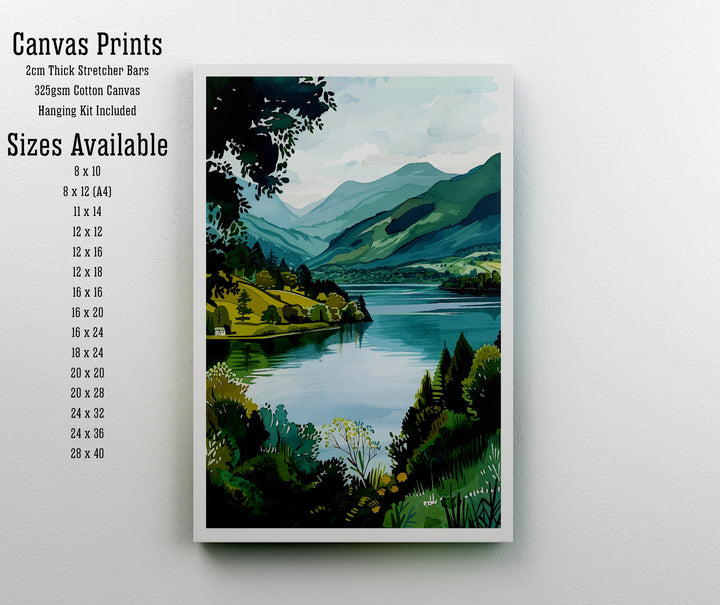 Derwentwater Lake District Travel Print Wall Decor Wall Art Derwentwater Wall Hanging Home Décor Derwentwater Gift Art Lovers UK Art