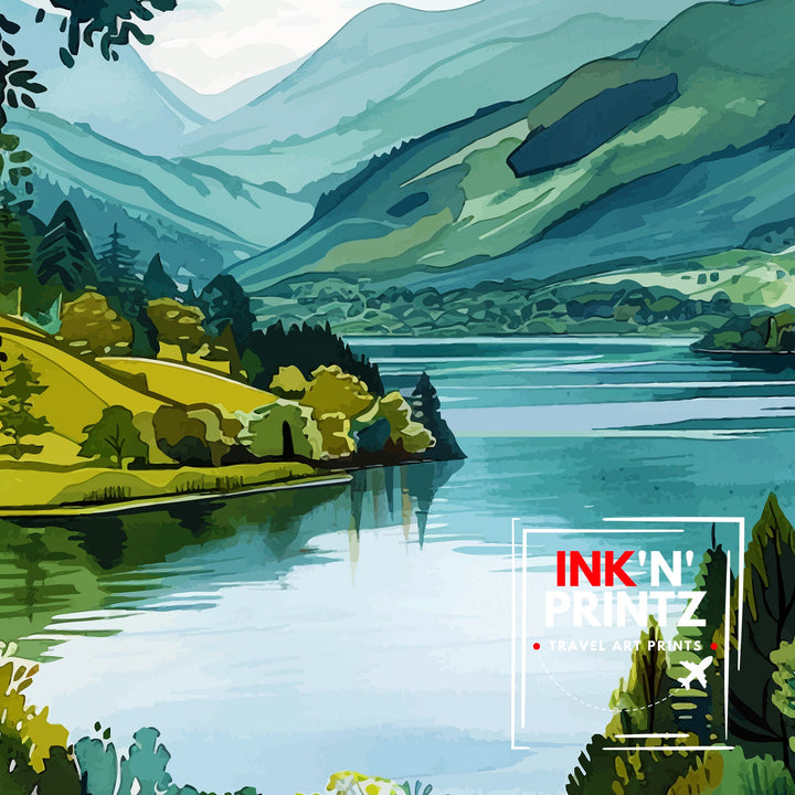 Derwentwater Lake District Travel Poster