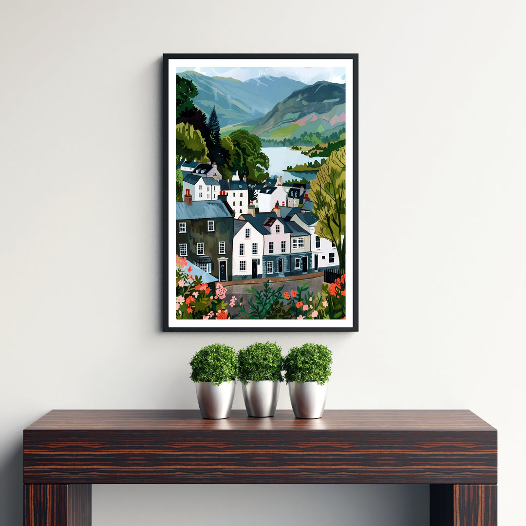 Keswick Lake District Travel Print Wall Decor Wall Art Keswick Wall Hanging Home Décor Keswick Gift Art Lovers UK Art Lover Gift Print Art