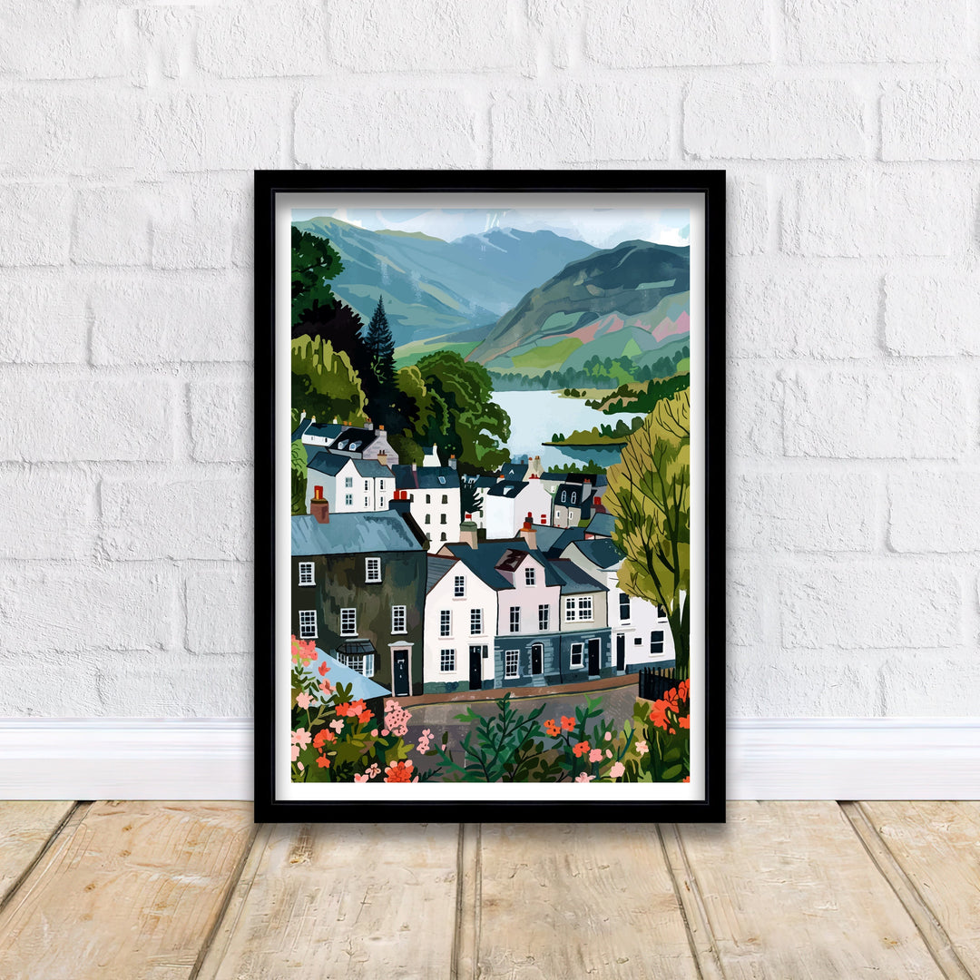 Keswick Lake District Travel Print Wall Decor Wall Art Keswick Wall Hanging Home Décor Keswick Gift Art Lovers UK Art Lover Gift Print Art