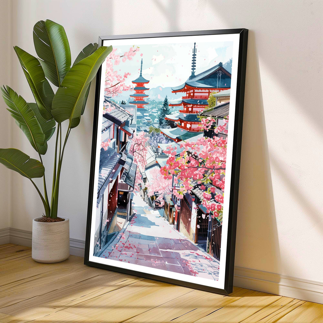 Kyoto Japan Travel Print Kyoto Wall Decor Kyoto Poster Japan Travel Prints Kyoto Art Print Kyoto Illustration Kyoto Wall Art