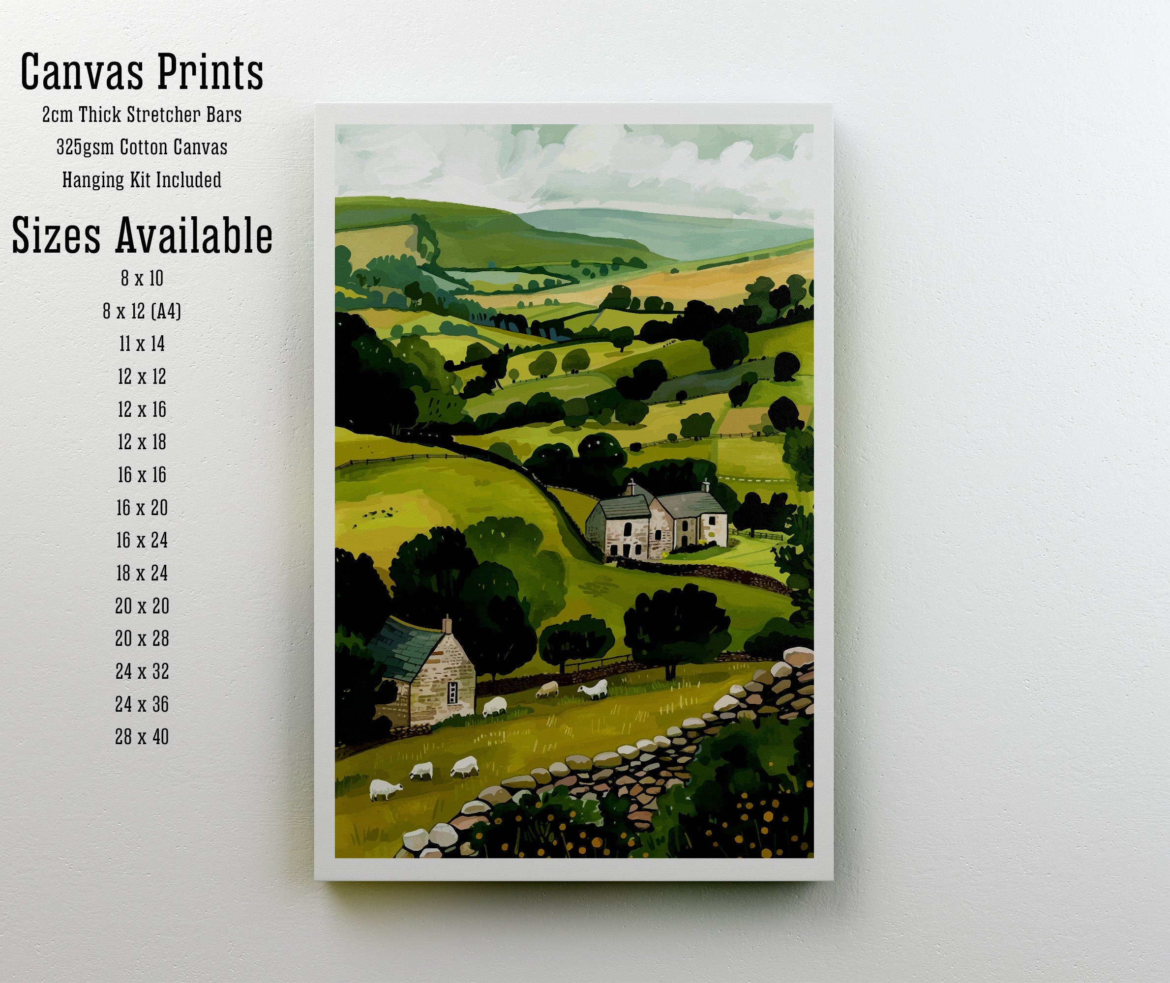 Yorkshire Dales Travel Print Wall Decor Wall Art Yorkshire Dales Wall Hanging Home Décor Yorkshire Dales Gift Art Lovers British Art Lover