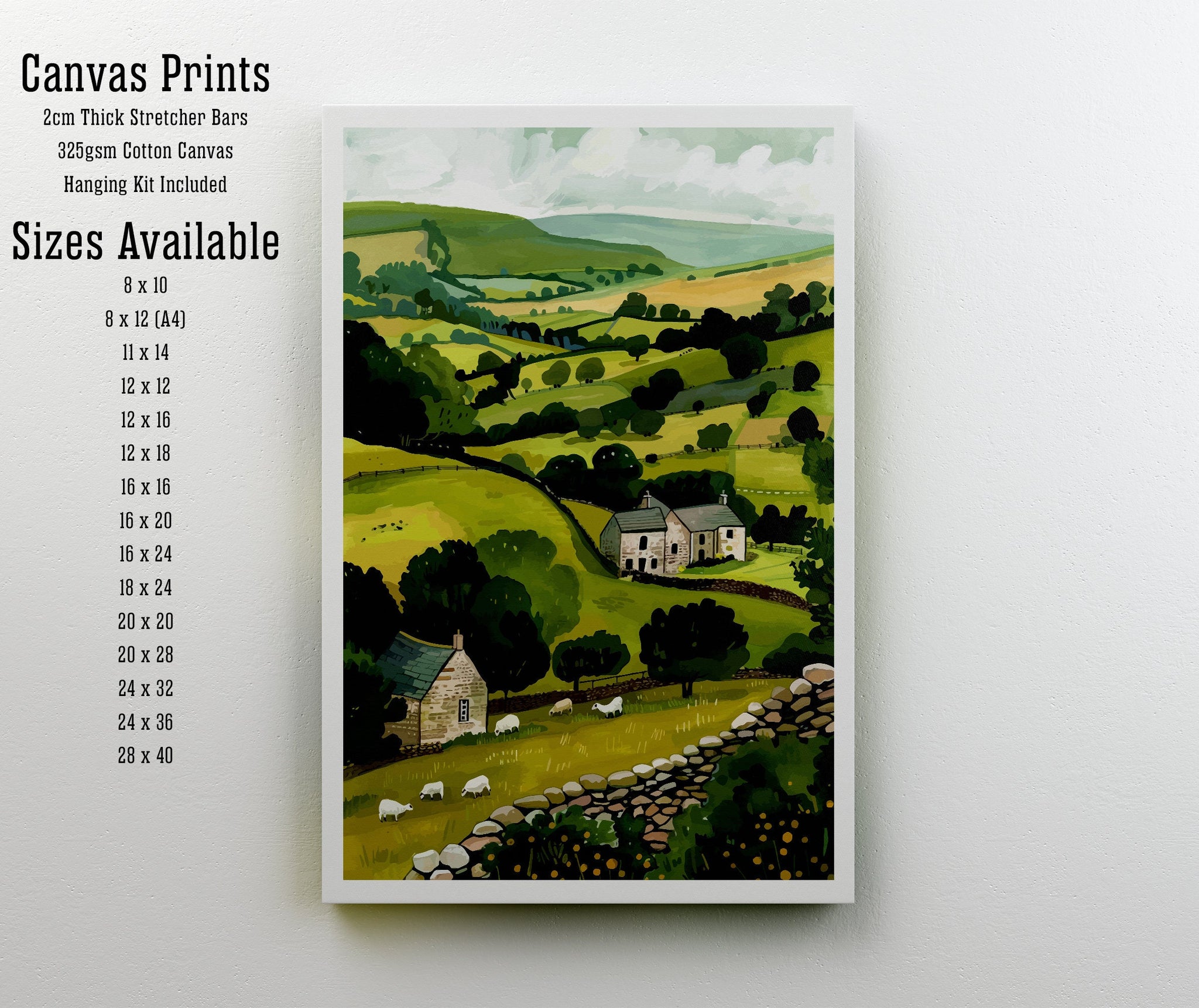 Yorkshire Dales Travel Print Wall Decor Wall Art Yorkshire Dales Wall Hanging Home Décor Yorkshire Dales Gift Art Lovers British Art Lover