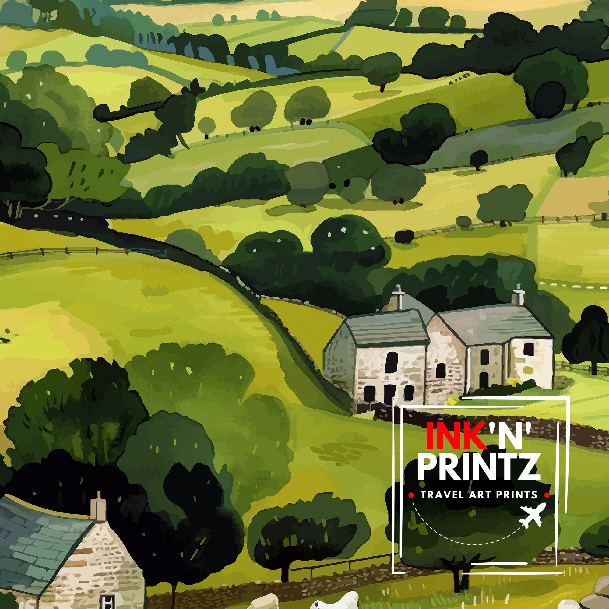Yorkshire Dales Travel Print Wall Decor Wall Art Yorkshire Dales Wall Hanging Home Décor Yorkshire Dales Gift Art Lovers British Art Lover