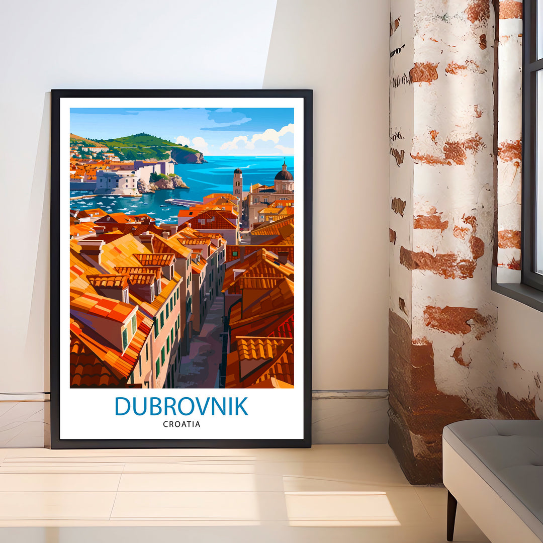 Dubrovnik Croatia Travel Poster Dubrovnik