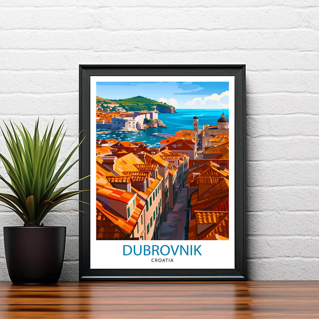 Dubrovnik Croatia Travel Poster Dubrovnik