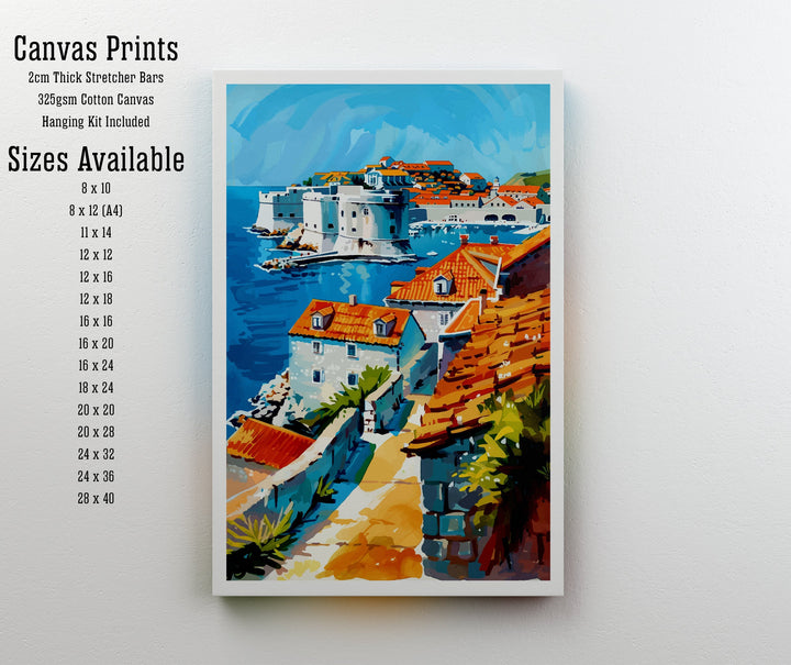 Dubrovnik Croatia Travel Print Dubrovnik Wall Decor Dubrovnik Poster Croatia Travel Prints Dubrovnik Art Print Dubrovnik Illustration