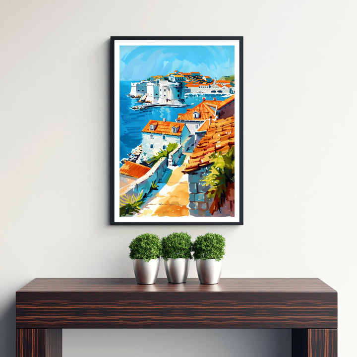 Dubrovnik Croatia Travel Print Dubrovnik Wall Decor Dubrovnik Poster Croatia Travel Prints Dubrovnik Art Print Dubrovnik Illustration