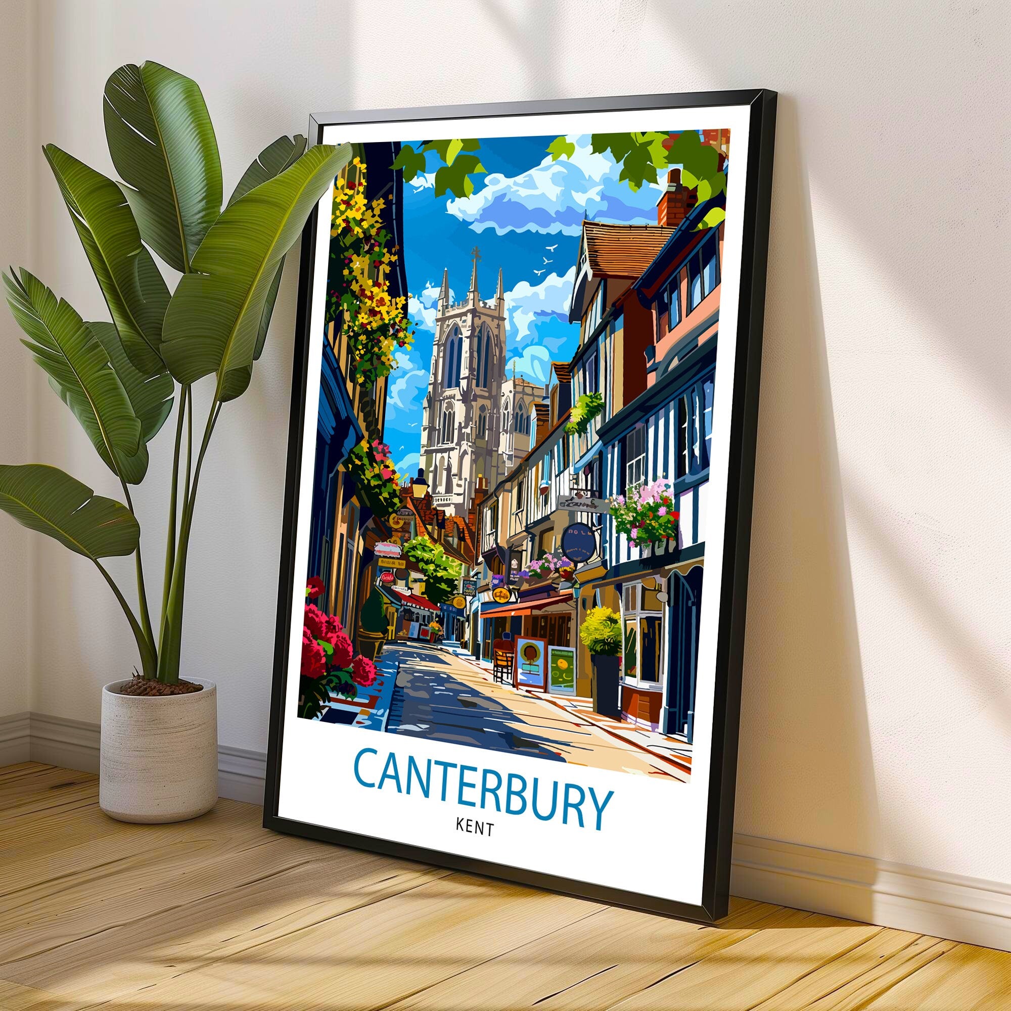 Canterbury England Travel Print Wall Decor Wall Art Canterbury Wall Hanging Home Décor Canterbury Gift Art Lovers British Art Lover Gift
