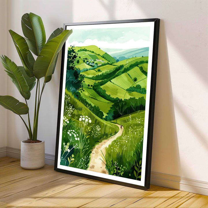 Malvern Hills England Travel Poster