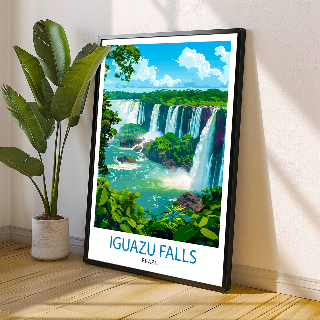 Iguazu Falls Argentina Travel Print Iguazu Wall Decor Iguazu Poster Argentina Travel Prints Iguazu Art Print Iguazu Illustration Iguazu Wall