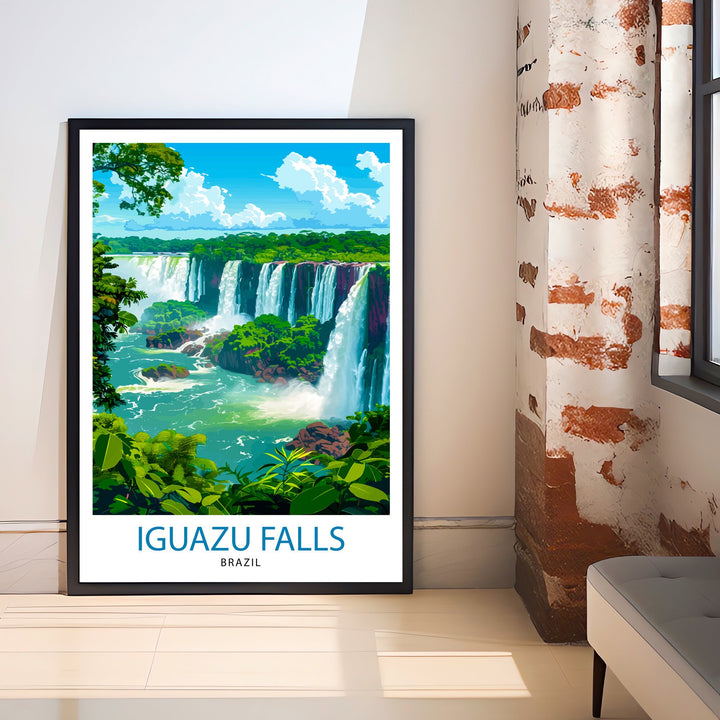 Iguazu Falls Argentina Travel Print Iguazu Wall Decor Iguazu Poster Argentina Travel Prints Iguazu Art Print Iguazu Illustration Iguazu Wall