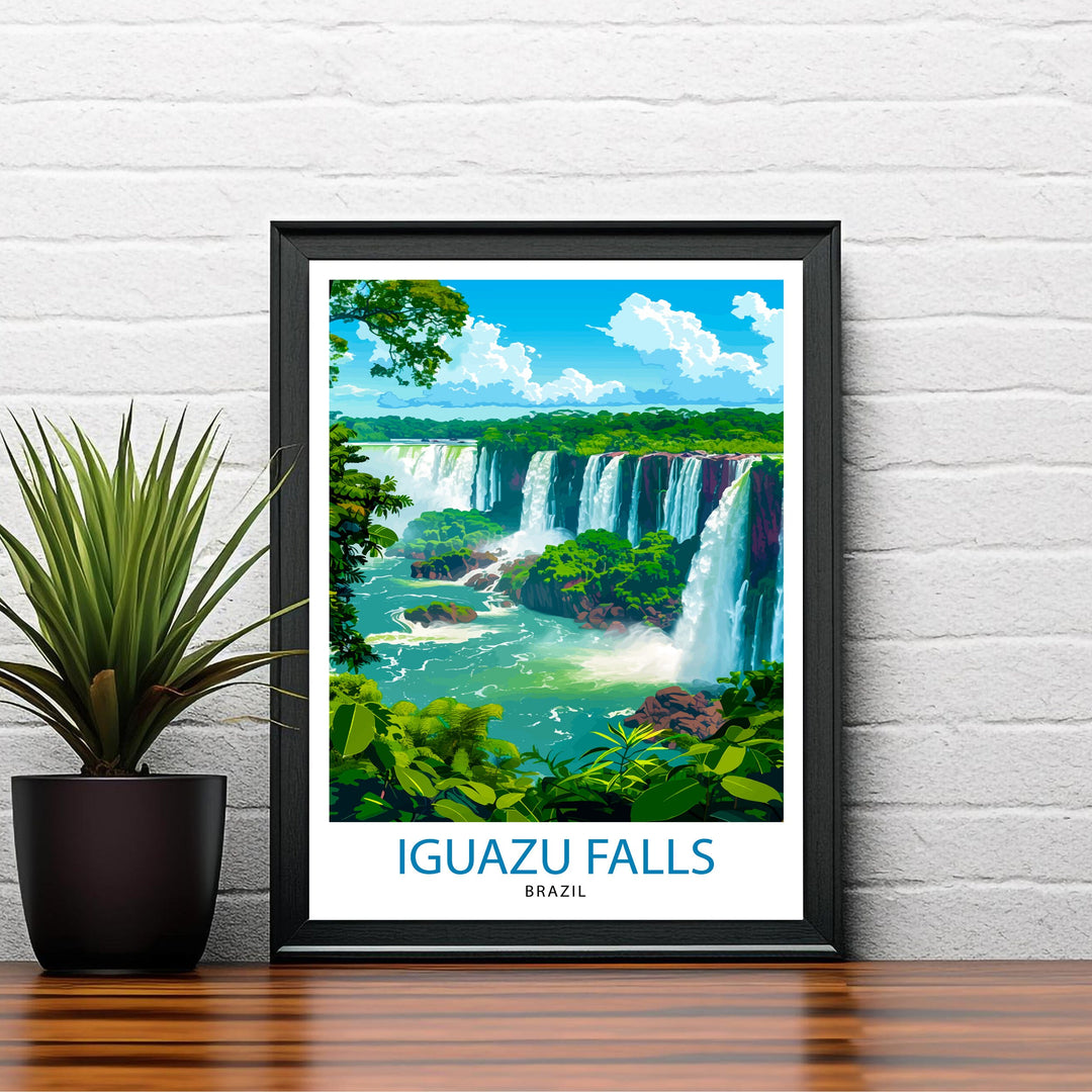 Iguazu Falls Argentina Travel Poster Iguazu