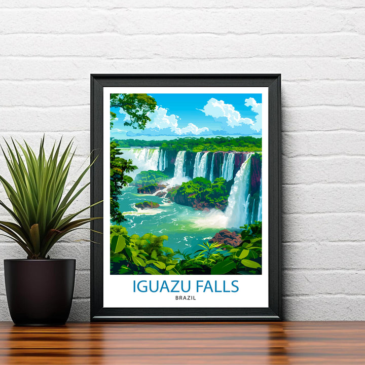 Iguazu Falls Argentina Travel Print Iguazu Wall Decor Iguazu Poster Argentina Travel Prints Iguazu Art Print Iguazu Illustration Iguazu Wall