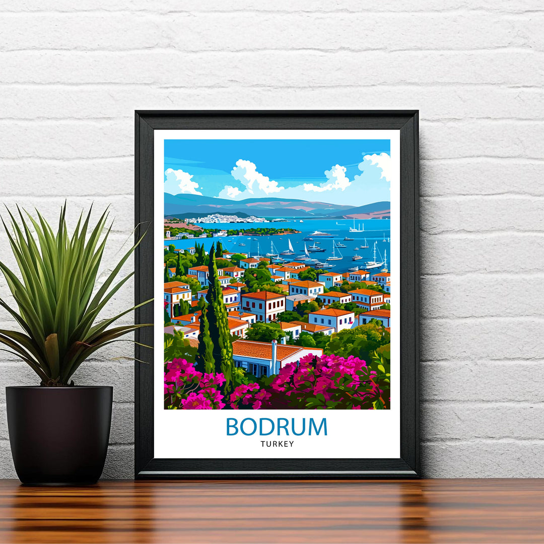 Bodrum Turkey Travel Print Bodrum Wall Decor Bodrum Poster Turkey Travel Prints Bodrum Art Print Bodrum Illustration Bodrum Wall Art