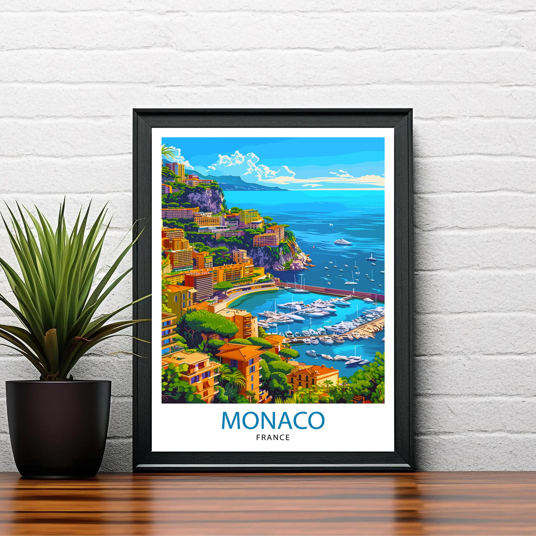 Monaco Travel Print Wall Decor Wall Art Monaco Wall Hanging Home Décor Monaco Gift Art Lovers Monaco Art Lover Gift Print Art