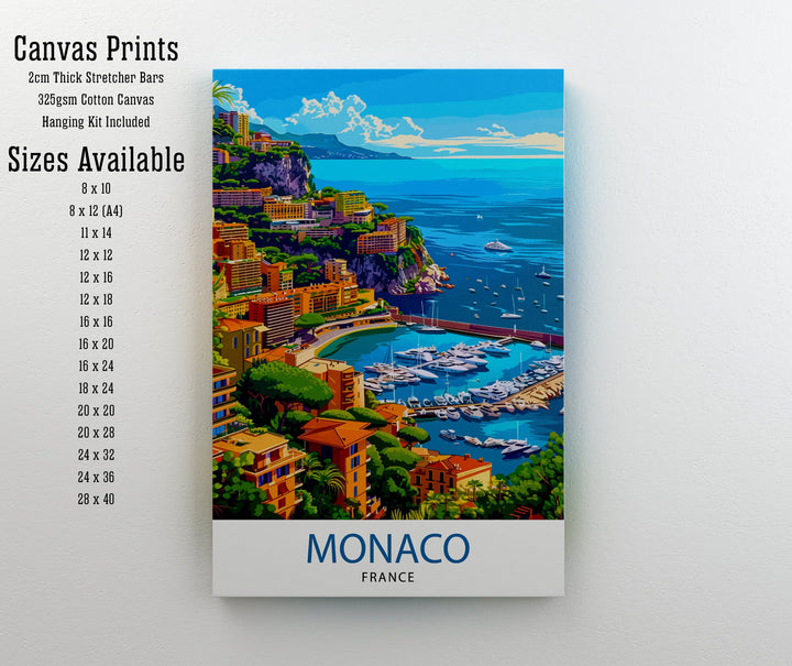 Monaco Travel Print Wall Decor Wall Art Monaco Wall Hanging Home Décor Monaco Gift Art Lovers Monaco Art Lover Gift Print Art