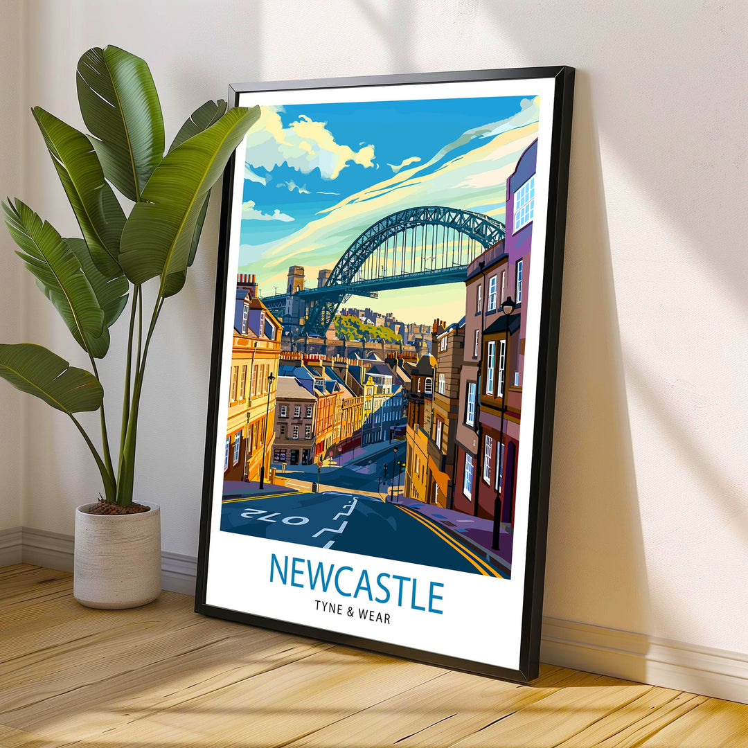 Newcastle upon Tyne Travel Poster Newcastle