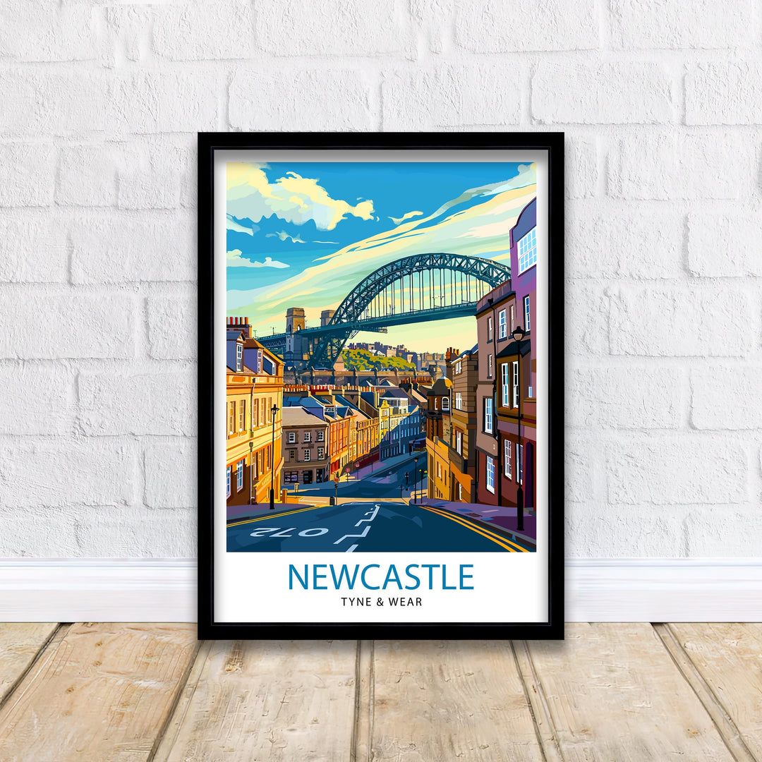 Newcastle upon Tyne Travel Poster Newcastle