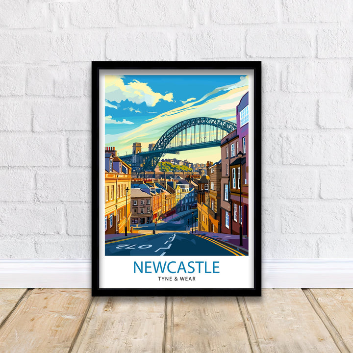 Newcastle upon Tyne Travel Print Newcastle Wall Decor Newcastle Poster England Travel Prints Newcastle Art Print Newcastle Illustration