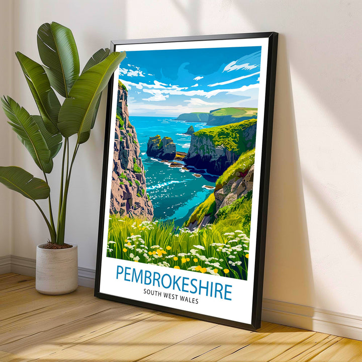 Pembrokeshire Wales Travel Poster