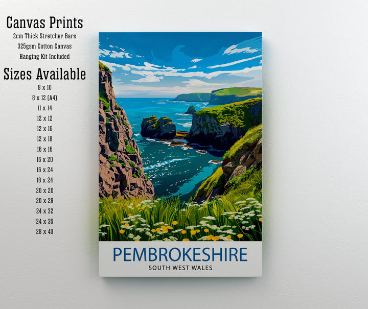 Pembrokeshire Wales Travel Poster