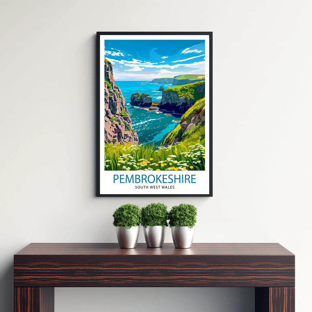 Pembrokeshire Wales Travel Print Wall Decor Wall Art Pembrokeshire Wall Hanging Home Décor Pembrokeshire Gift Art Lovers Wales Art Lover