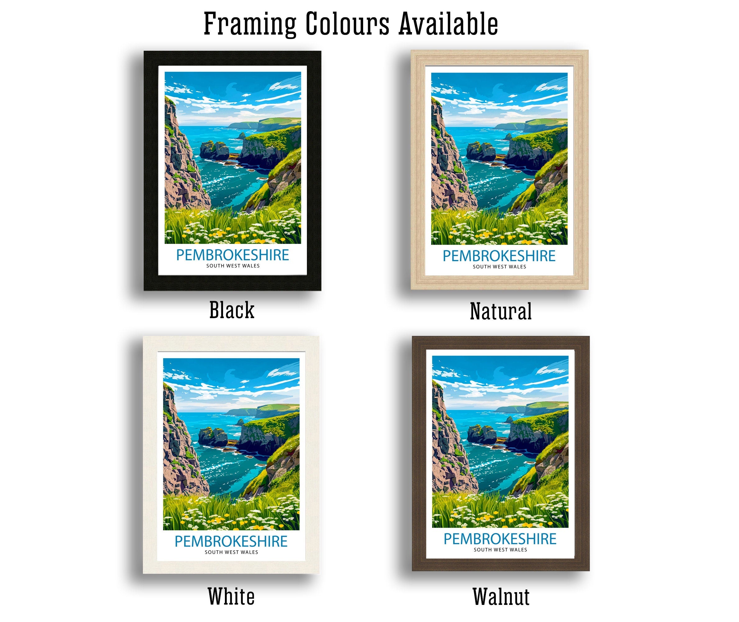 Pembrokeshire Wales Travel Poster