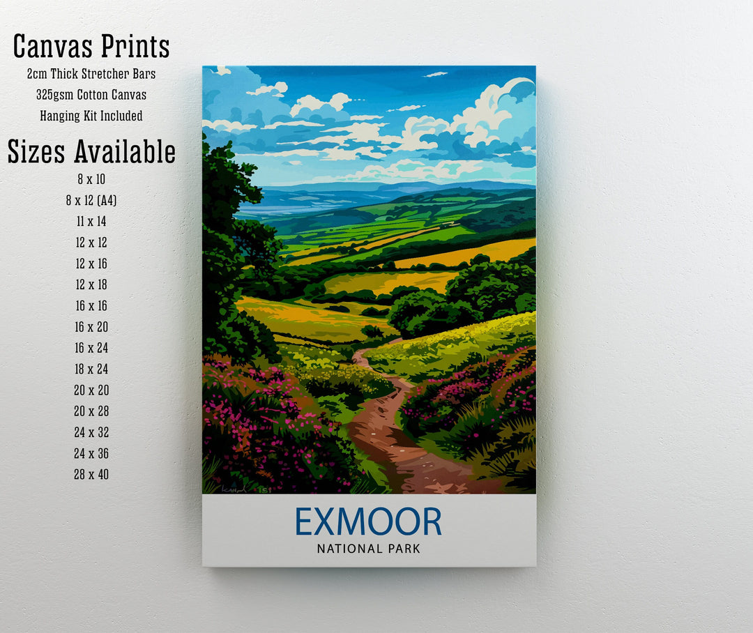 Exmoor National Park England Travel Print Wall Decor Wall Art Exmoor Wall Hanging Home Décor Exmoor Gift Art Lovers British Art Lover Gift