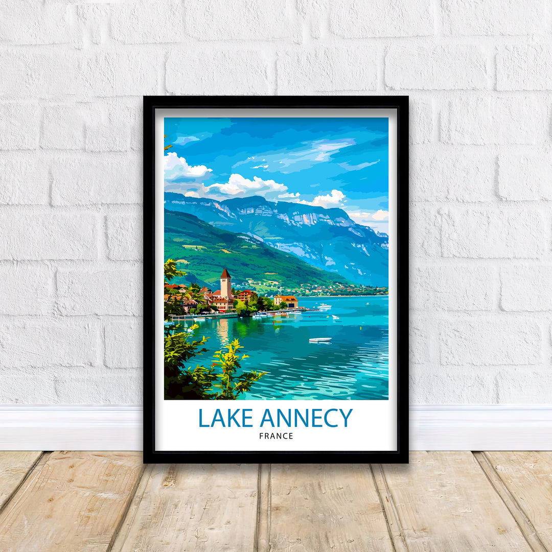 Annecy France Travel Poster Annecy Wall Art France Travel Poster Annecy Lake Illustration Gift for Annecy Traveler Annecy Home Decor