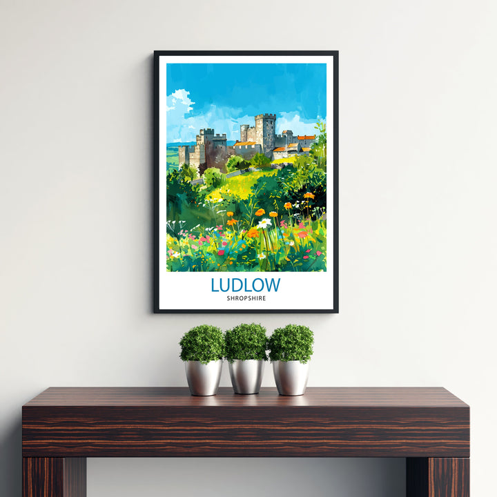 Ludlow Shropshire Travel Print Wall Decor Wall Art Ludlow Wall Hanging Home Décor Ludlow Gift Art Lovers English Art Lover Gift Print Art