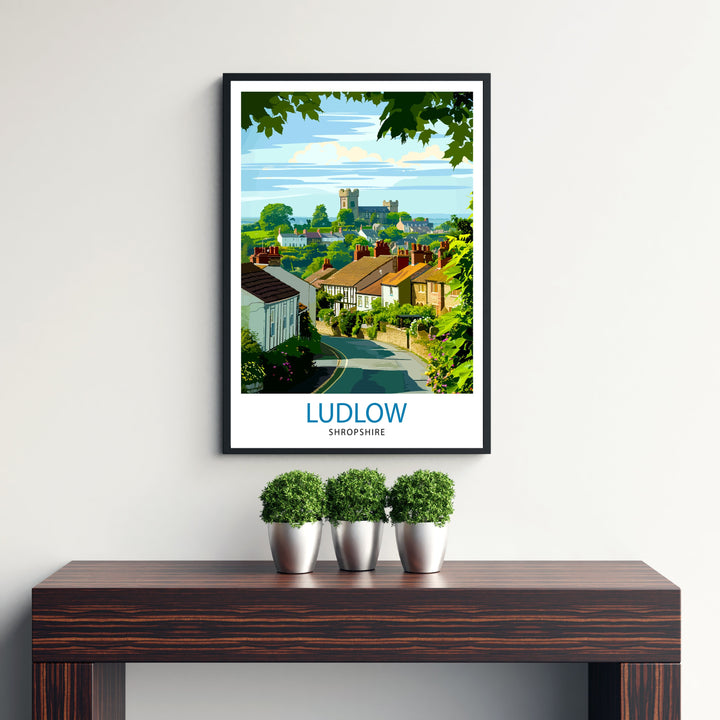 Ludlow England Travel Print Wall Decor Wall Art Ludlow Wall Hanging Home Décor Ludlow Gift Art Lovers British Art Lover Gift Print Art