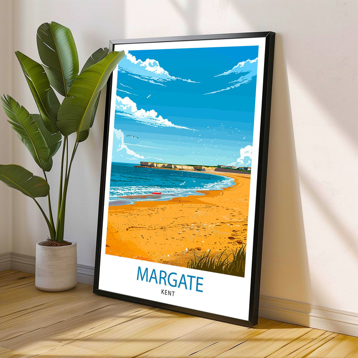 Margate Beach Kent Travel Print Wall Decor Wall Art Margate Beach Wall Hanging Home Décor Margate Beach Gift Art Lovers British Art Lover