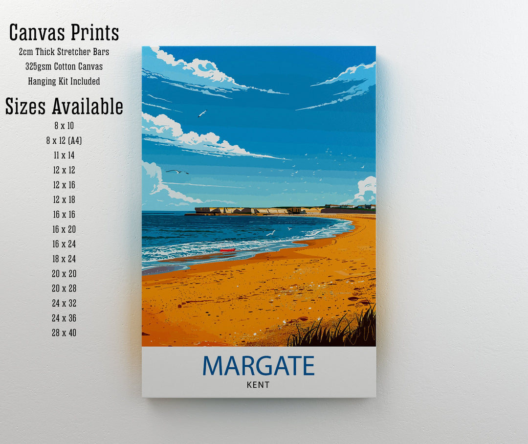 Margate Beach Kent Travel Print Wall Decor Wall Art Margate Beach Wall Hanging Home Décor Margate Beach Gift Art Lovers British Art Lover