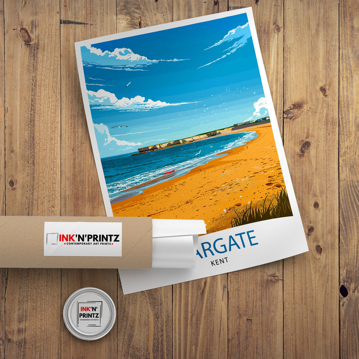 Margate Beach Kent Travel Poster